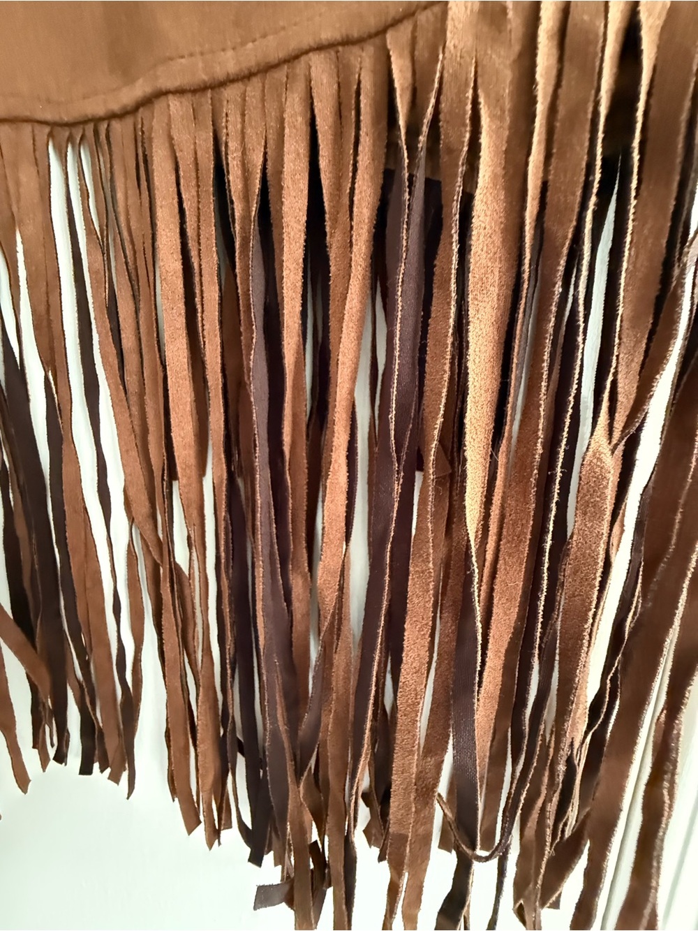 Dokotoo Brown Faux Suede Fringe Vest - Boho Women’s Vest Size M - Picture 4 of 8